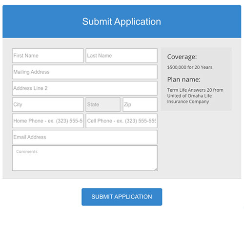 Customizable Quoter Application Page